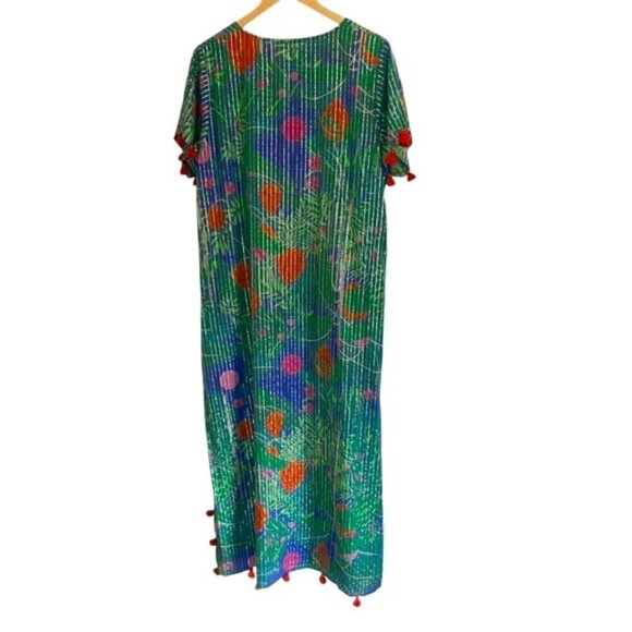 La Plage Maharani Maxi Dress in Banana Jungle Surf Blue 2XL - Picture 4 of 6